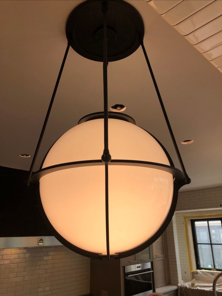 Custom set orb chandelier