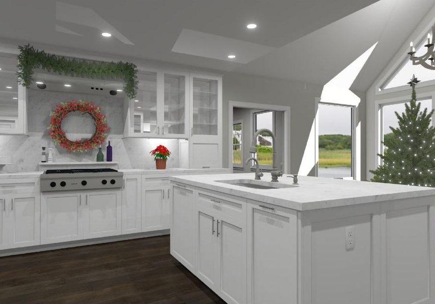 3D Rendering of a Home Decorated for the holidays