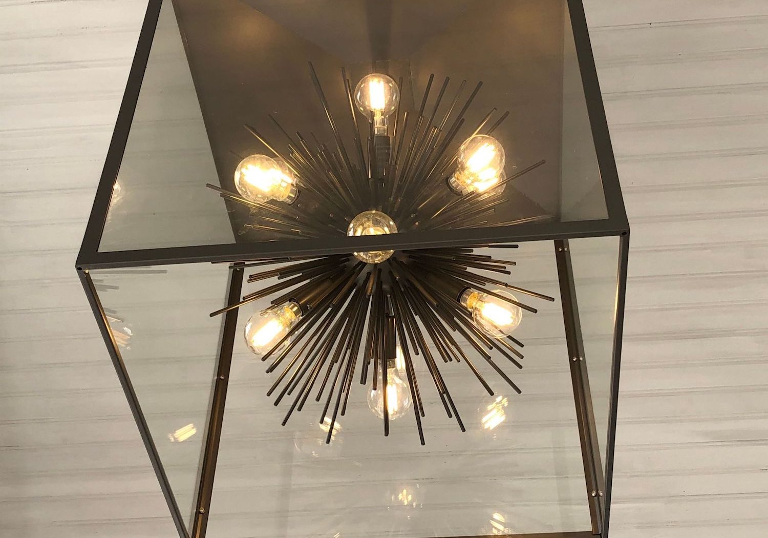 Custom urchin in a box chandelier